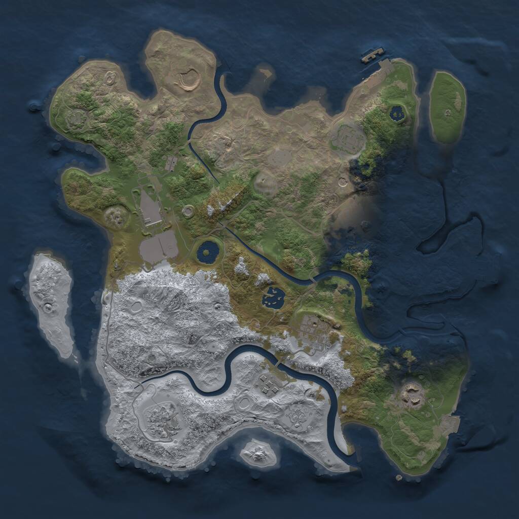 Rust Map: Procedural Map, Size: 3500, Seed: 1746970228, 15 Monuments