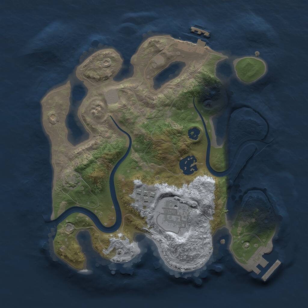 Rust Map: Procedural Map, Size: 2500, Seed: 970096689, 7 Monuments