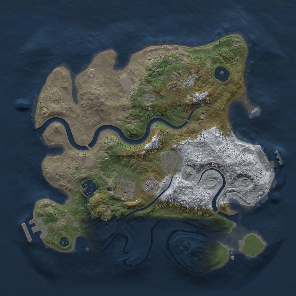 Rust Map: Procedural Map, Size: 3000, Seed: 951356785, 10 Monuments