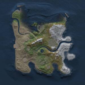 Thumbnail Rust Map: Procedural Map, Size: 2500, Seed: 1774360429, 9 Monuments