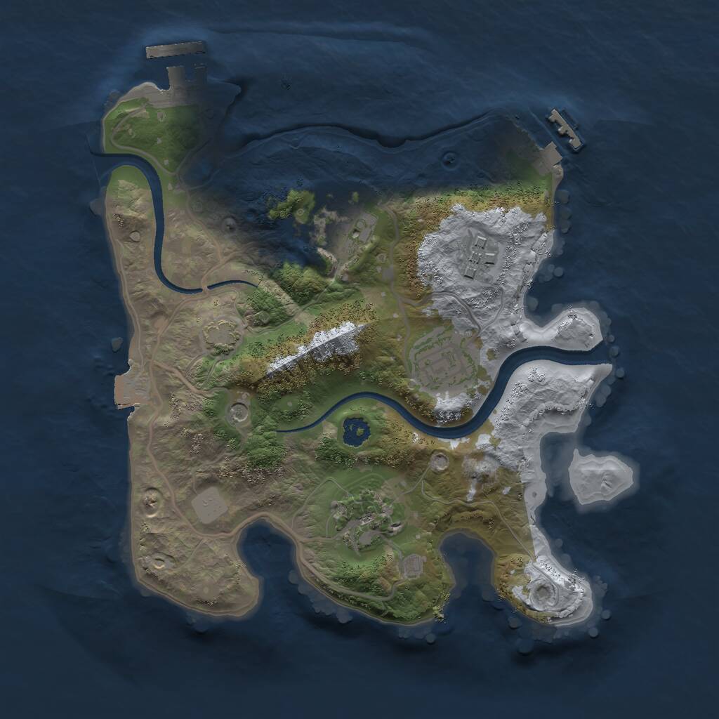 Rust Map: Procedural Map, Size: 2500, Seed: 1774360429, 9 Monuments