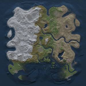 Thumbnail Rust Map: Procedural Map, Size: 4000, Seed: 913425454, 13 Monuments