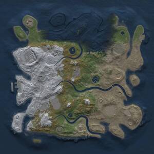 Thumbnail Rust Map: Procedural Map, Size: 3500, Seed: 445888726, 14 Monuments