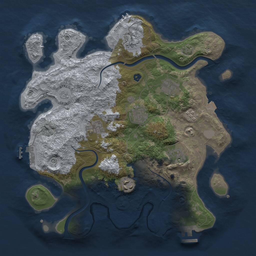 Rust Map: Procedural Map, Size: 3300, Seed: 923904704, 13 Monuments