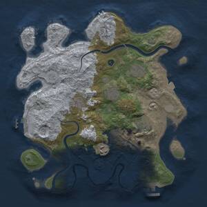 Thumbnail Rust Map: Procedural Map, Size: 3300, Seed: 923904704, 13 Monuments