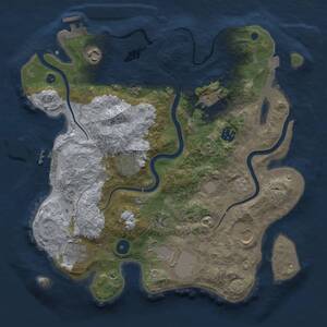 Thumbnail Rust Map: Procedural Map, Size: 3500, Seed: 1880935133, 15 Monuments