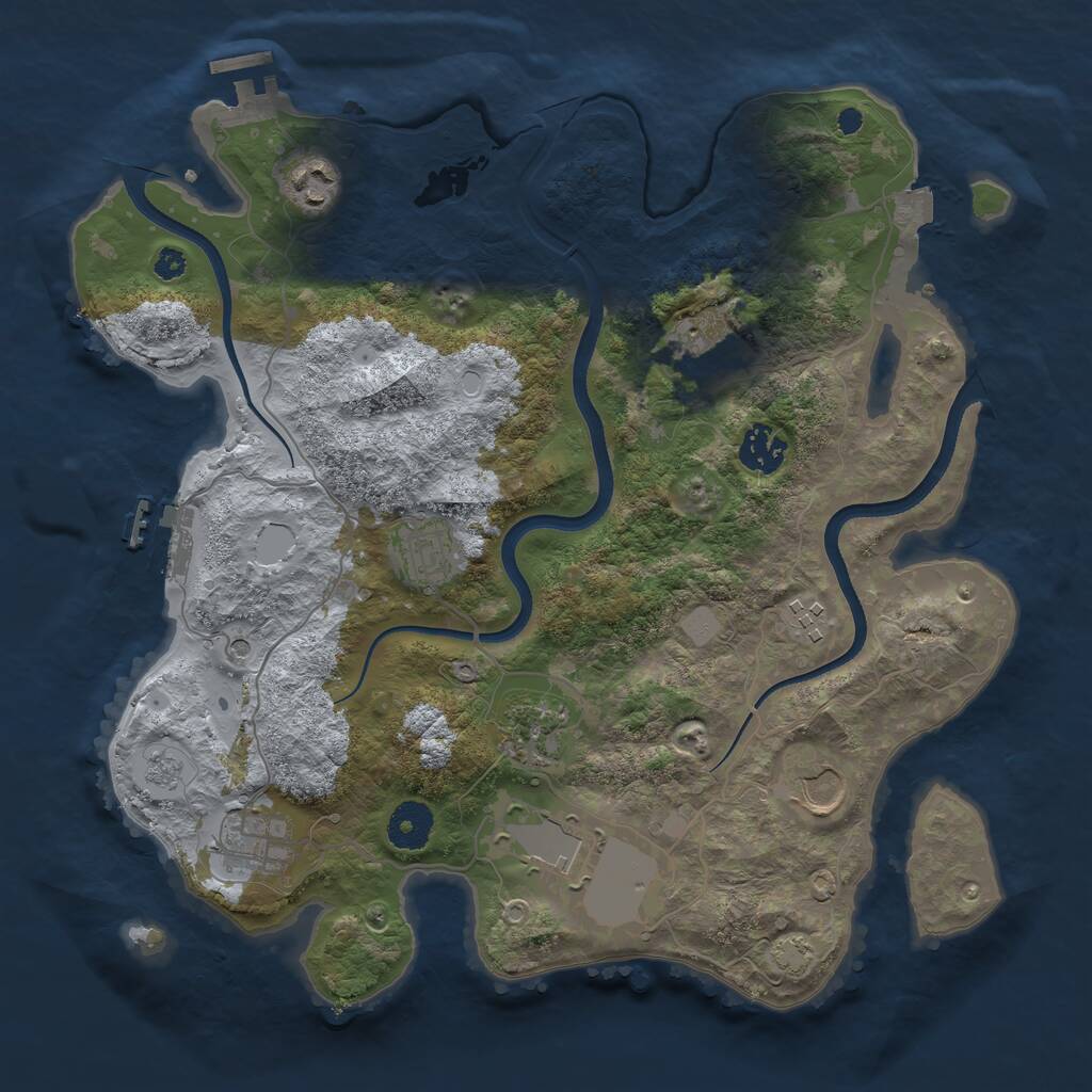 Rust Map: Procedural Map, Size: 3500, Seed: 1880935133, 15 Monuments
