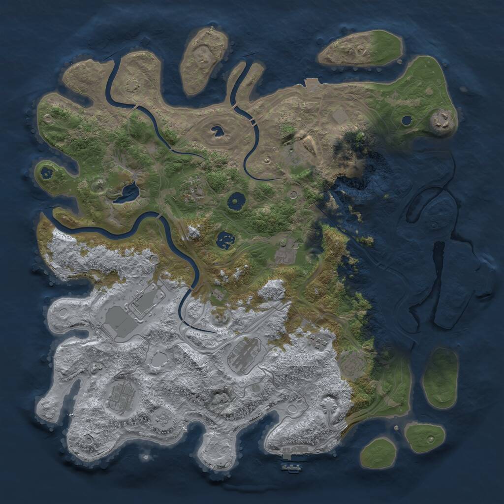 Rust Map: Procedural Map, Size: 4250, Seed: 1683257748, 16 Monuments