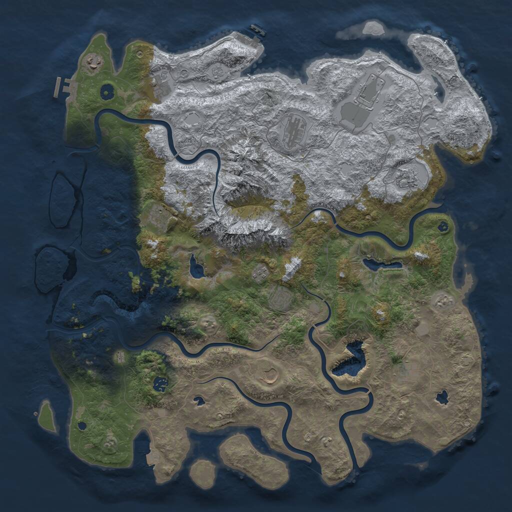 Rust Map: Procedural Map, Size: 5000, Seed: 1513110202, 17 Monuments
