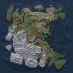 Thumbnail Rust Map: Procedural Map, Size: 3800, Seed: 1193493791, 15 Monuments