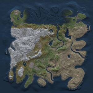 Thumbnail Rust Map: Procedural Map, Size: 4000, Seed: 1073924668, 16 Monuments