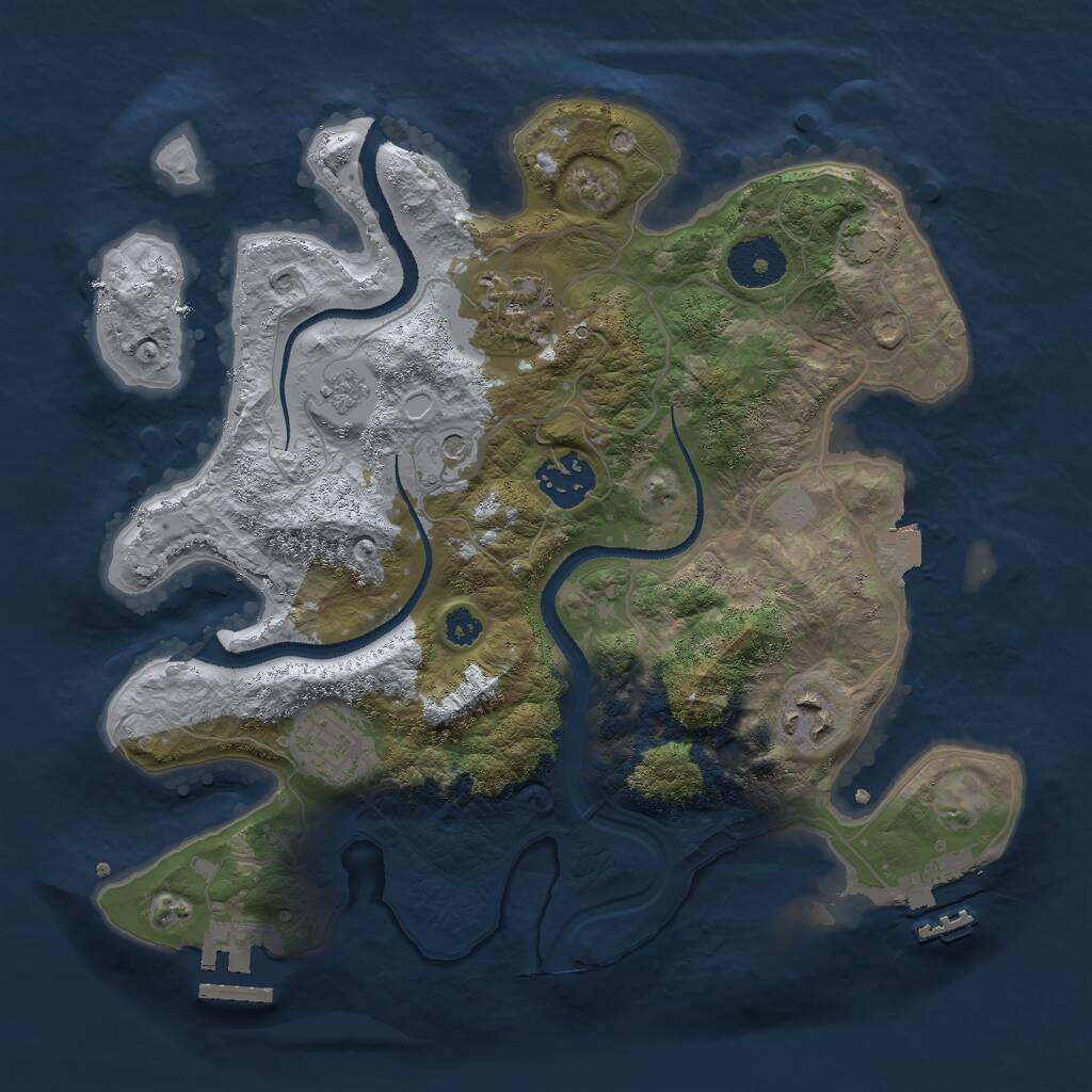 Rust Map: Procedural Map, Size: 3000, Seed: 9698, 10 Monuments
