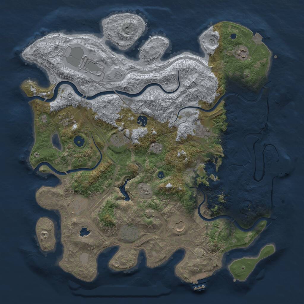Rust Map: Procedural Map, Size: 4250, Seed: 688, 16 Monuments