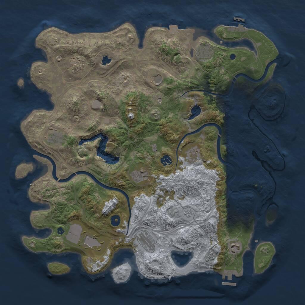 Rust Map: Procedural Map, Size: 4250, Seed: 122452779, 17 Monuments