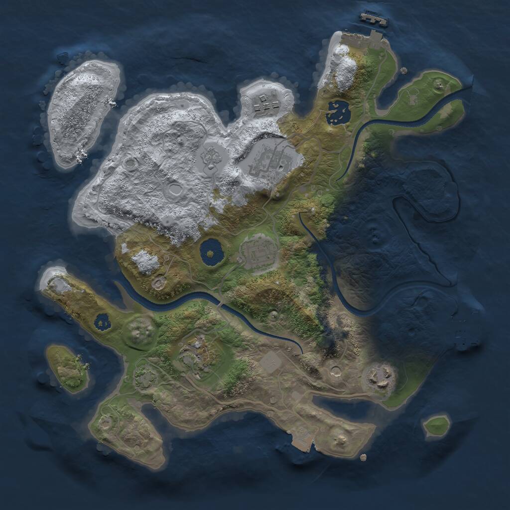 Rust Map: Procedural Map, Size: 3000, Seed: 22795, 12 Monuments
