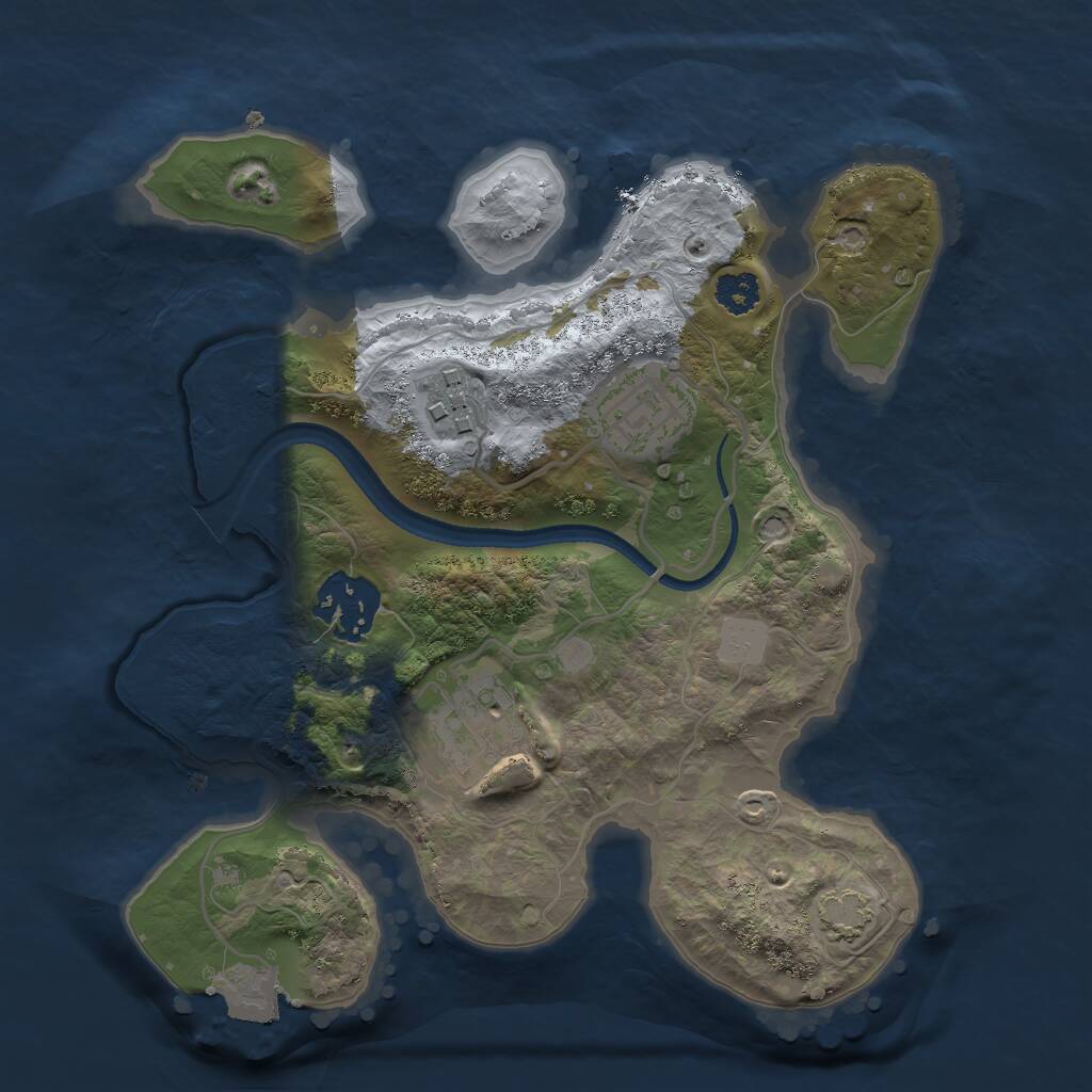 Rust Map: Procedural Map, Size: 2500, Seed: 29829, 6 Monuments