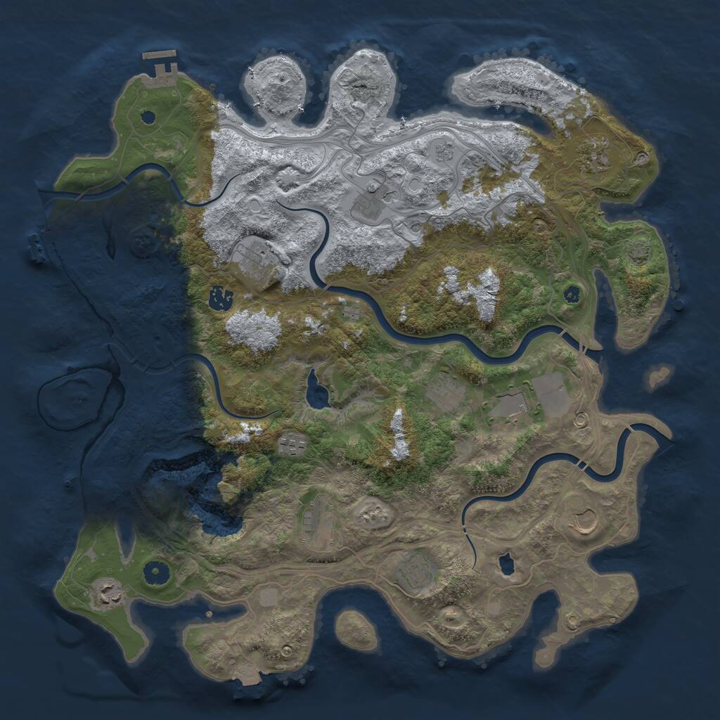Rust Map: Procedural Map, Size: 4300, Seed: 333226255, 17 Monuments