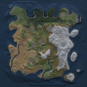 Thumbnail Rust Map: Procedural Map, Size: 3500, Seed: 713257965, 17 Monuments
