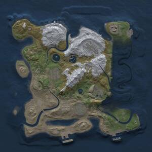 Thumbnail Rust Map: Procedural Map, Size: 3000, Seed: 1773156766, 12 Monuments