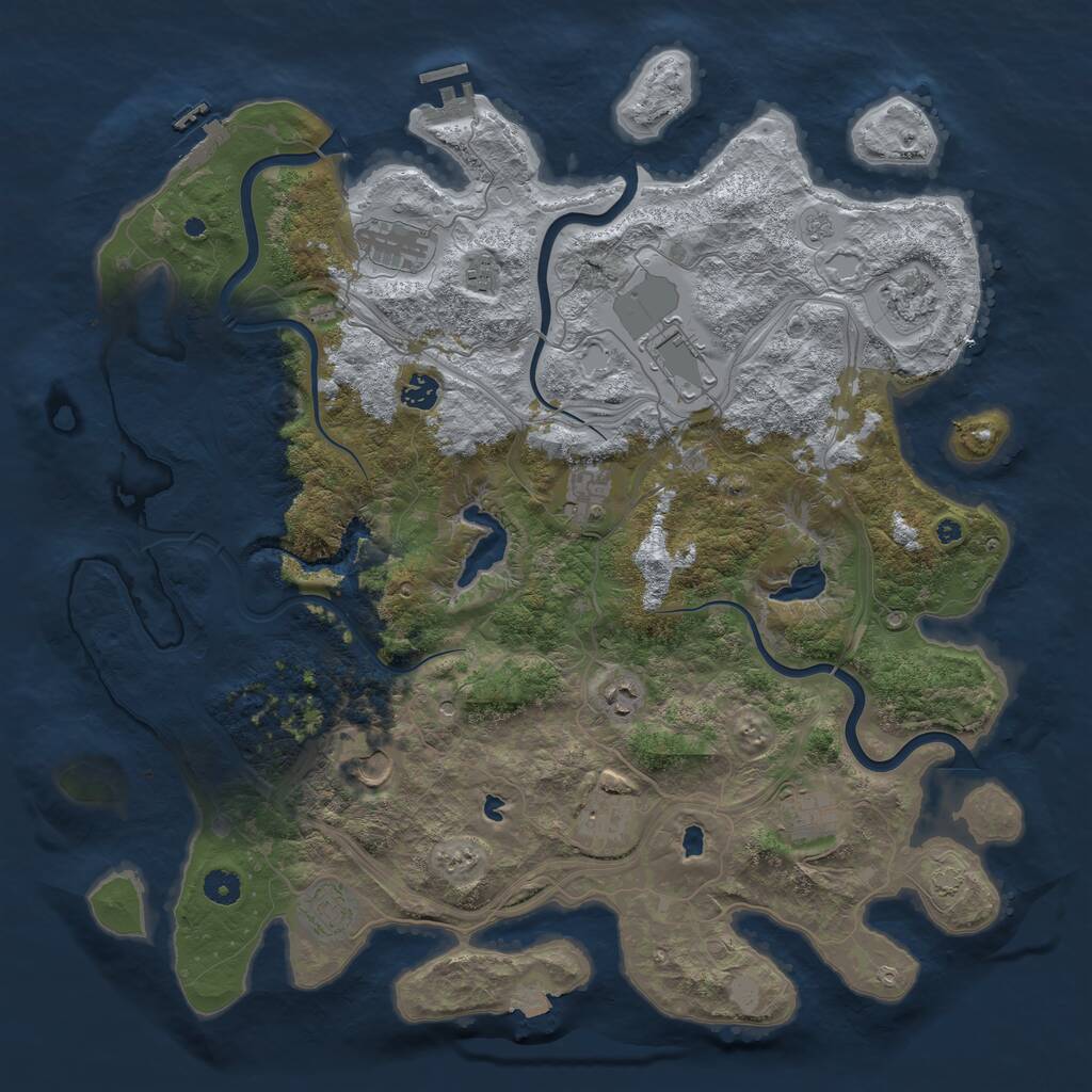 Rust Map: Procedural Map, Size: 4500, Seed: 156876647, 17 Monuments