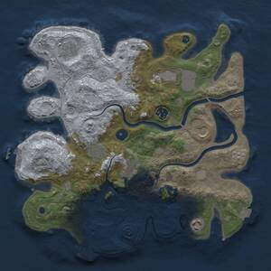 Thumbnail Rust Map: Procedural Map, Size: 3500, Seed: 1760973071, 15 Monuments