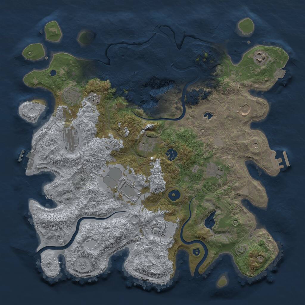 Rust Map: Procedural Map, Size: 4000, Seed: 849689412, 16 Monuments