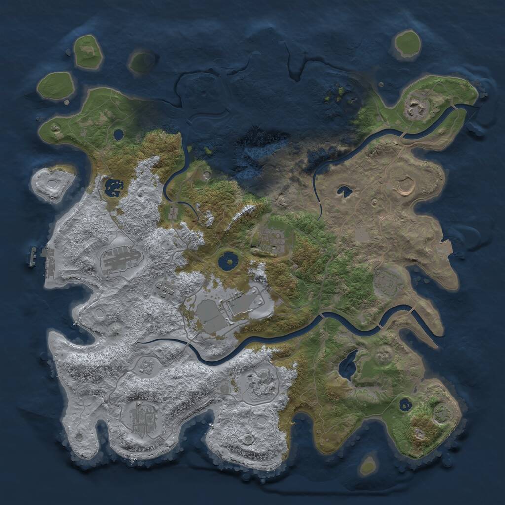 Rust Map: Procedural Map, Size: 4000, Seed: 849689412, 16 Monuments