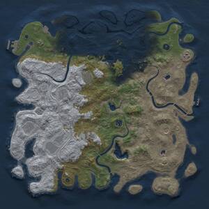 Thumbnail Rust Map: Procedural Map, Size: 4750, Seed: 683966937, 16 Monuments