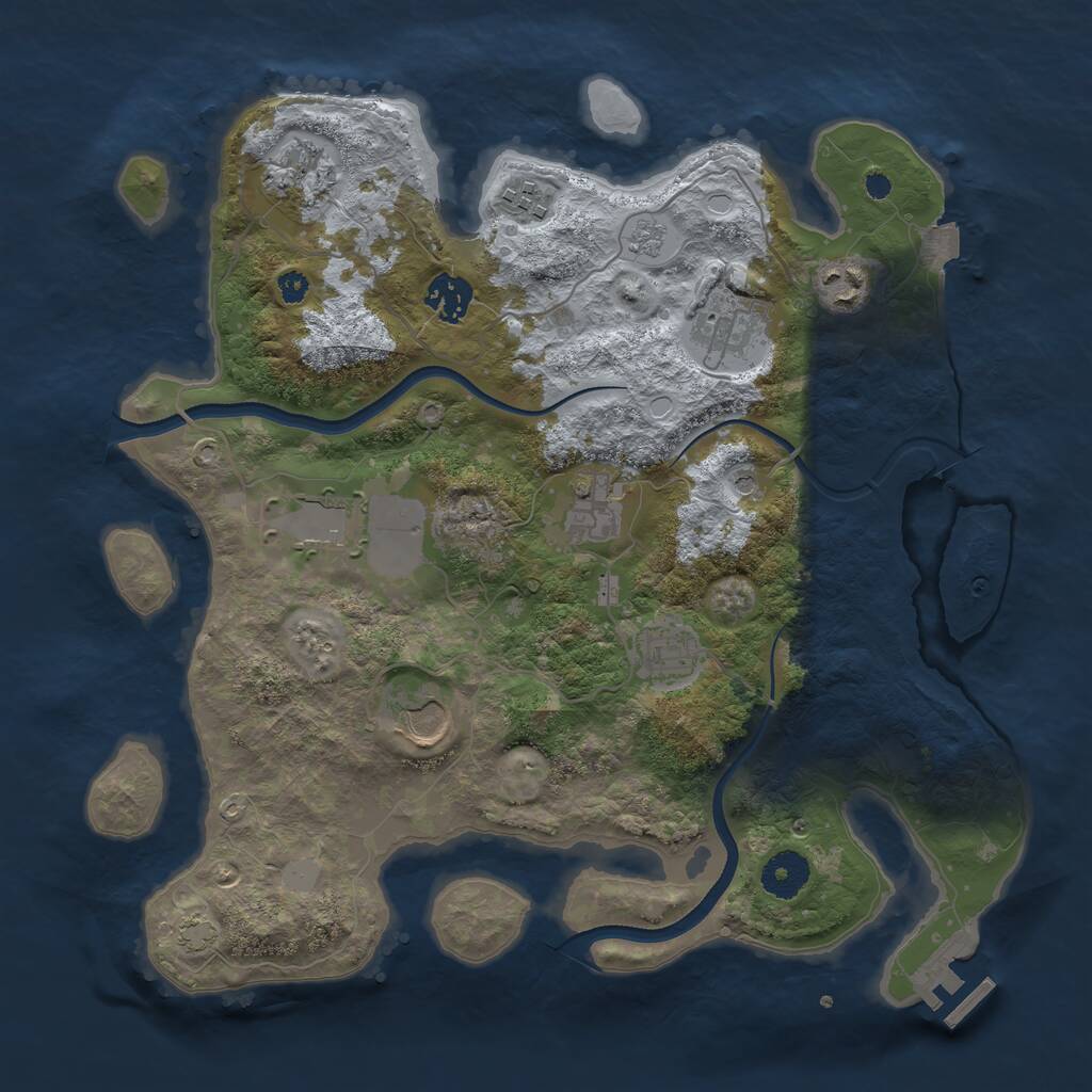Rust Map: Procedural Map, Size: 3500, Seed: 817155273, 14 Monuments