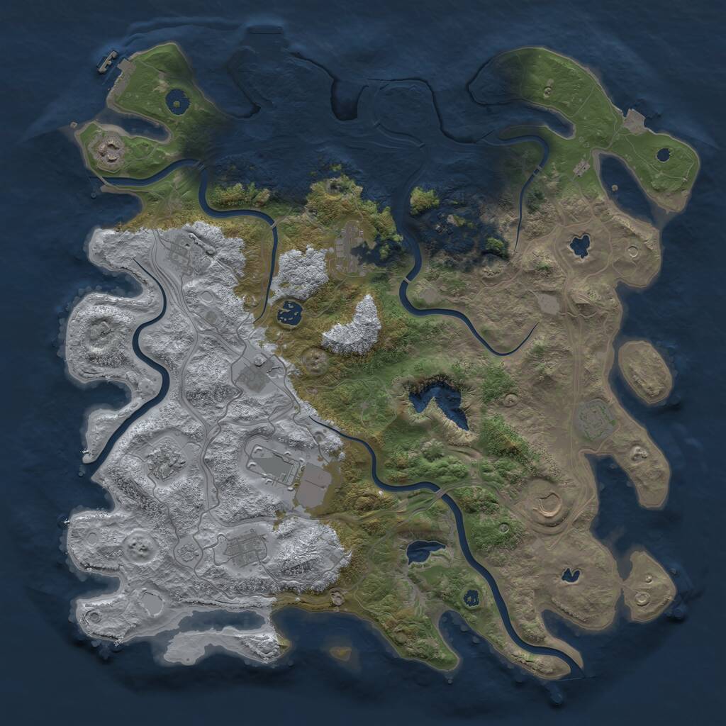 Rust Map: Procedural Map, Size: 4500, Seed: 54655835, 17 Monuments