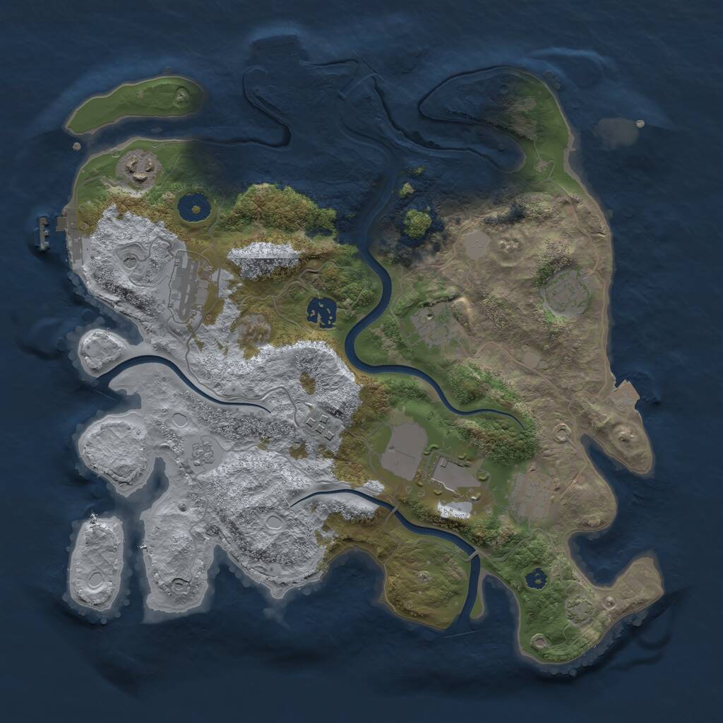 Rust Map: Procedural Map, Size: 3500, Seed: 1911425537, 14 Monuments