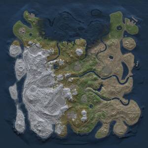 Thumbnail Rust Map: Procedural Map, Size: 4250, Seed: 1000248856, 16 Monuments