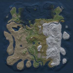 Thumbnail Rust Map: Procedural Map, Size: 4300, Seed: 2076985958, 17 Monuments