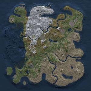 Thumbnail Rust Map: Procedural Map, Size: 4096, Seed: 199759606, 15 Monuments