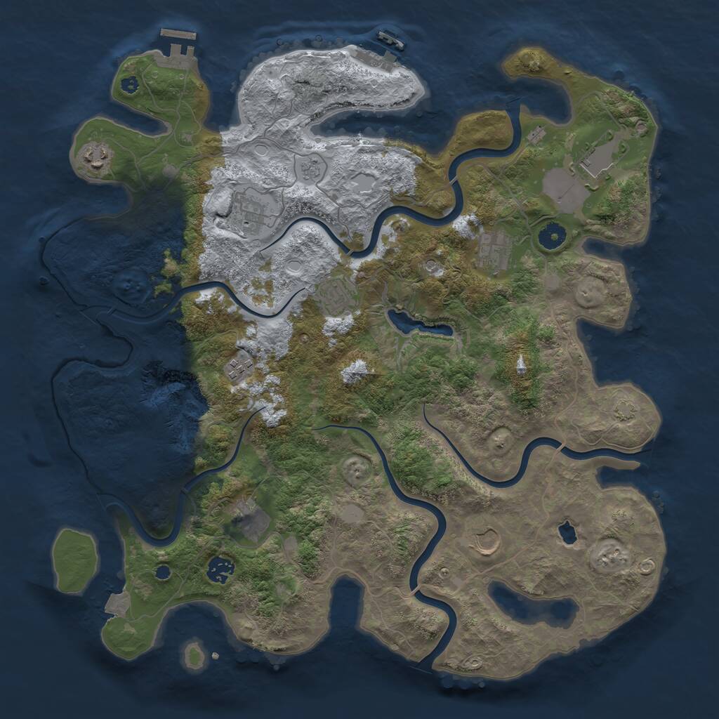 Rust Map: Procedural Map, Size: 4096, Seed: 199759606, 15 Monuments