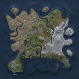 Thumbnail Rust Map: Procedural Map, Size: 3500, Seed: 264580857, 15 Monuments