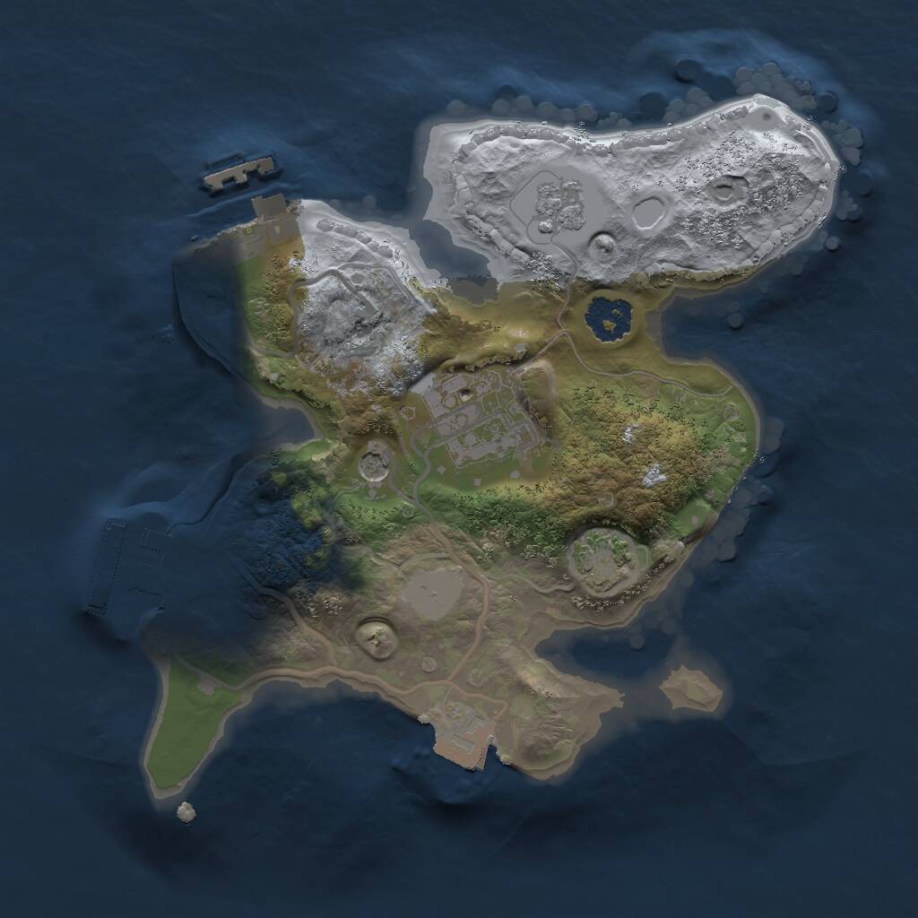 Rust Map: Procedural Map, Size: 2000, Seed: 1871033976, 7 Monuments