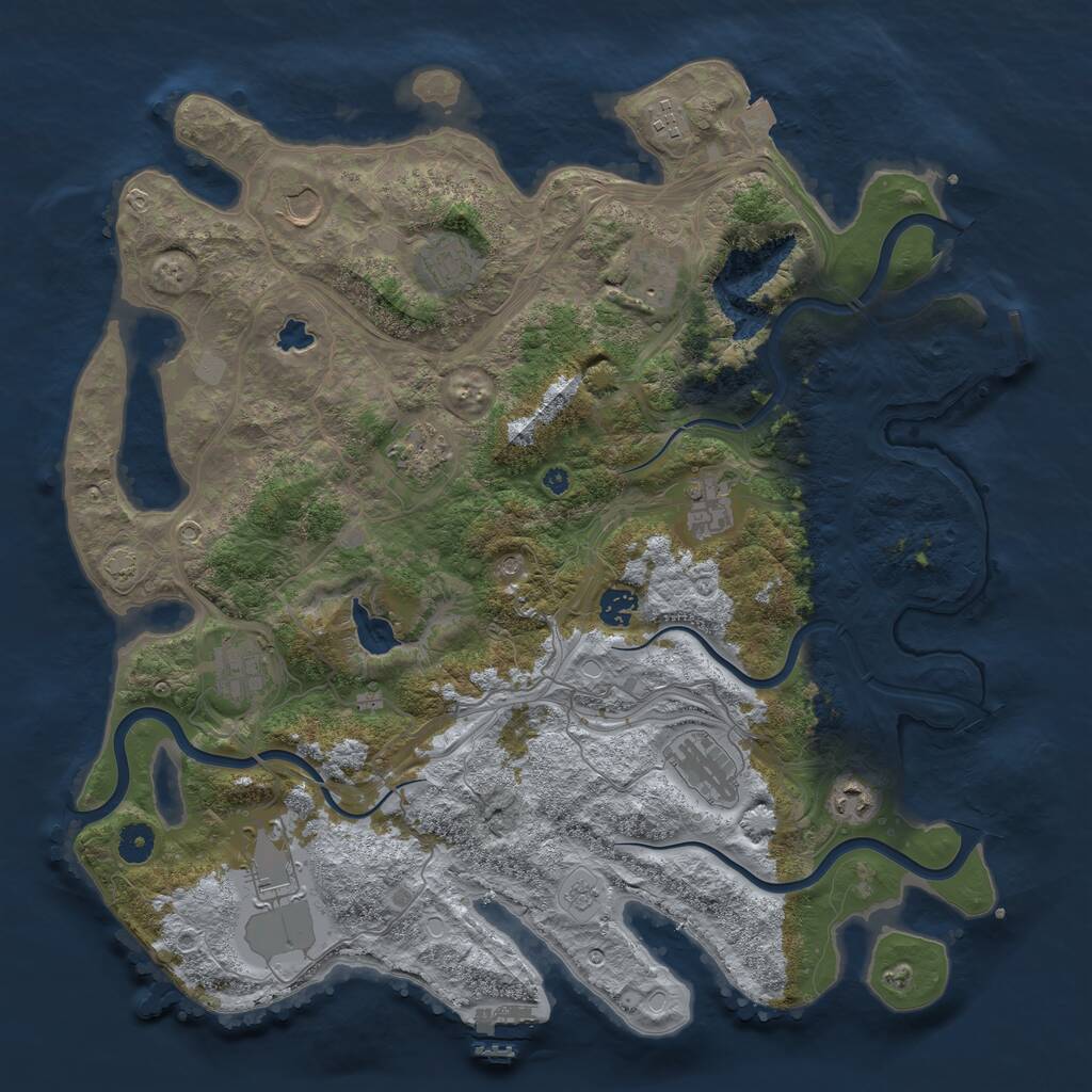Rust Map: Procedural Map, Size: 4250, Seed: 565231480, 17 Monuments