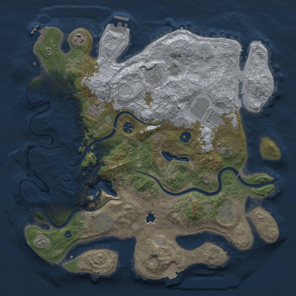 Rust Map: Procedural Map, Size: 4000, Seed: 813389806, 15 Monuments