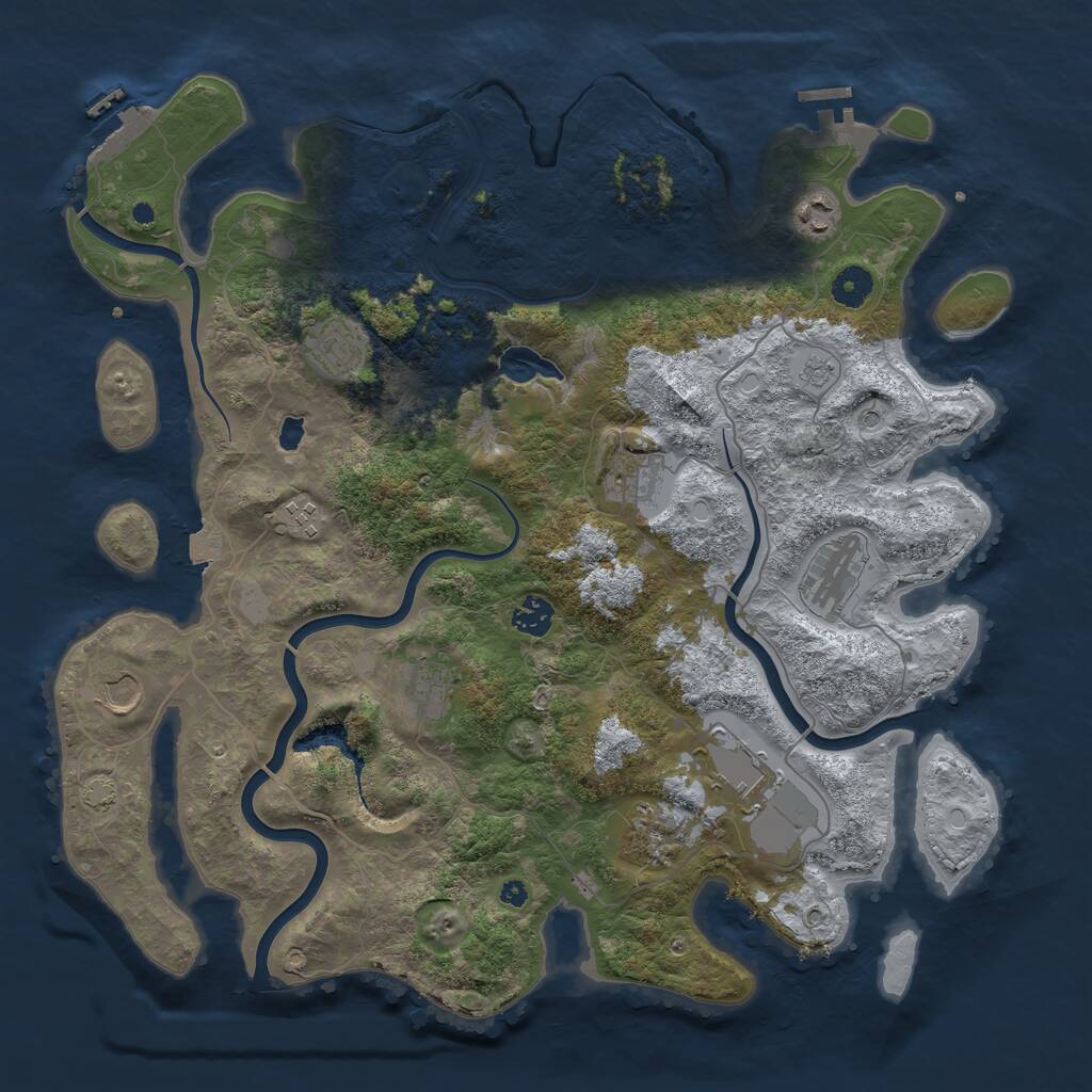Rust Map: Procedural Map, Size: 4100, Seed: 655197333, 16 Monuments
