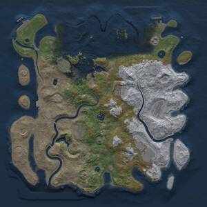 Thumbnail Rust Map: Procedural Map, Size: 4100, Seed: 655197333, 16 Monuments