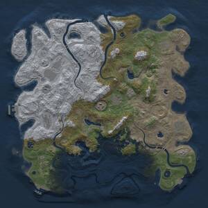 Thumbnail Rust Map: Procedural Map, Size: 4500, Seed: 1639299108, 16 Monuments