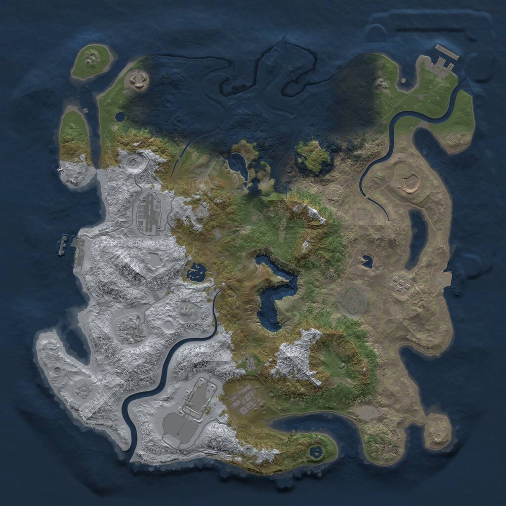 Rust Map: Procedural Map, Size: 4000, Seed: 942589878, 15 Monuments
