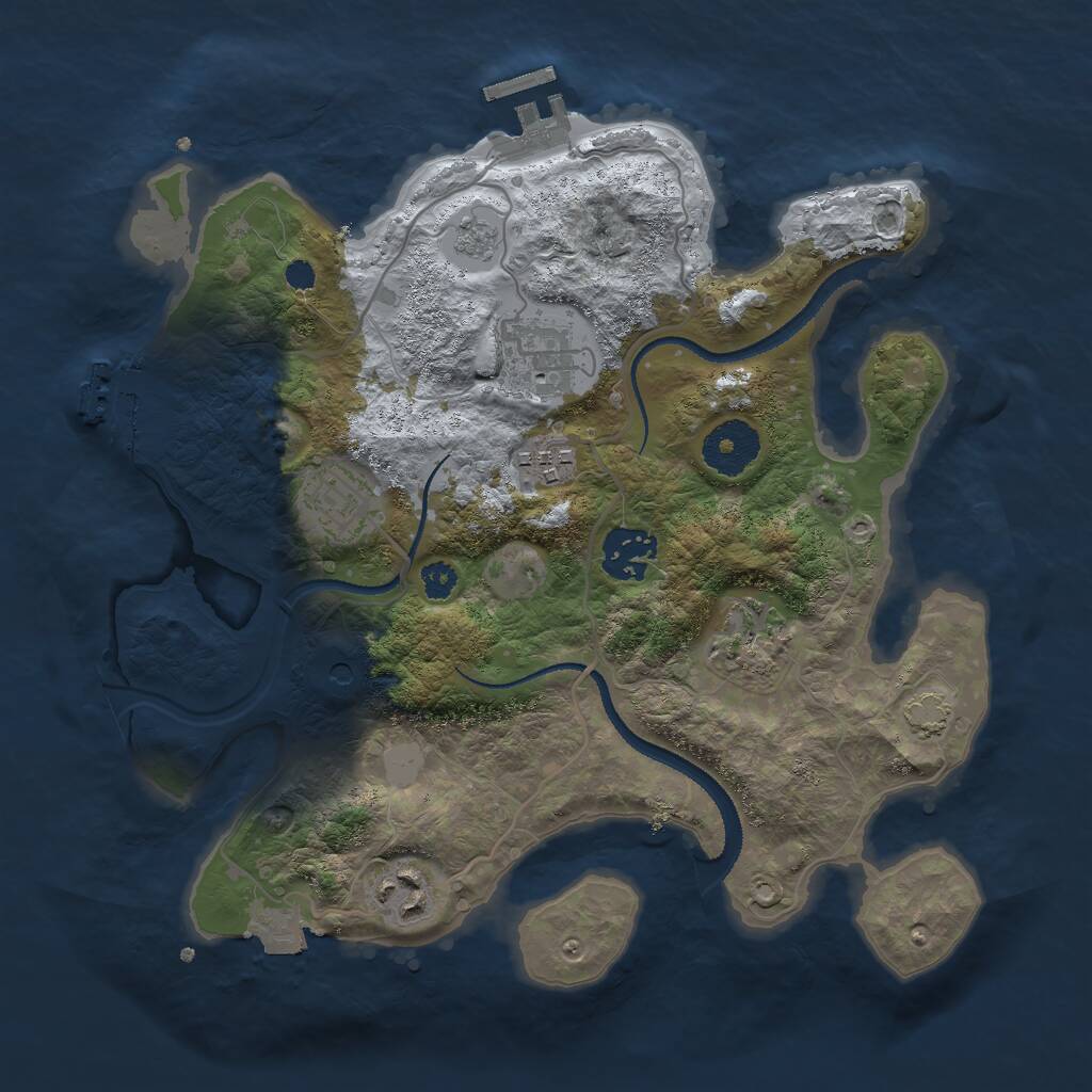 Rust Map: Procedural Map, Size: 3000, Seed: 1148869068, 12 Monuments