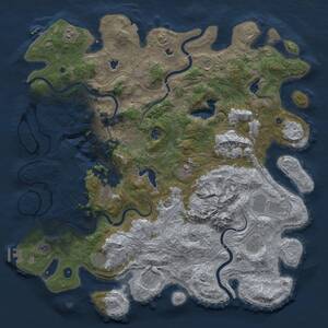 Thumbnail Rust Map: Procedural Map, Size: 5000, Seed: 556971293, 16 Monuments
