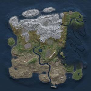 Thumbnail Rust Map: Procedural Map, Size: 3500, Seed: 405039399, 14 Monuments
