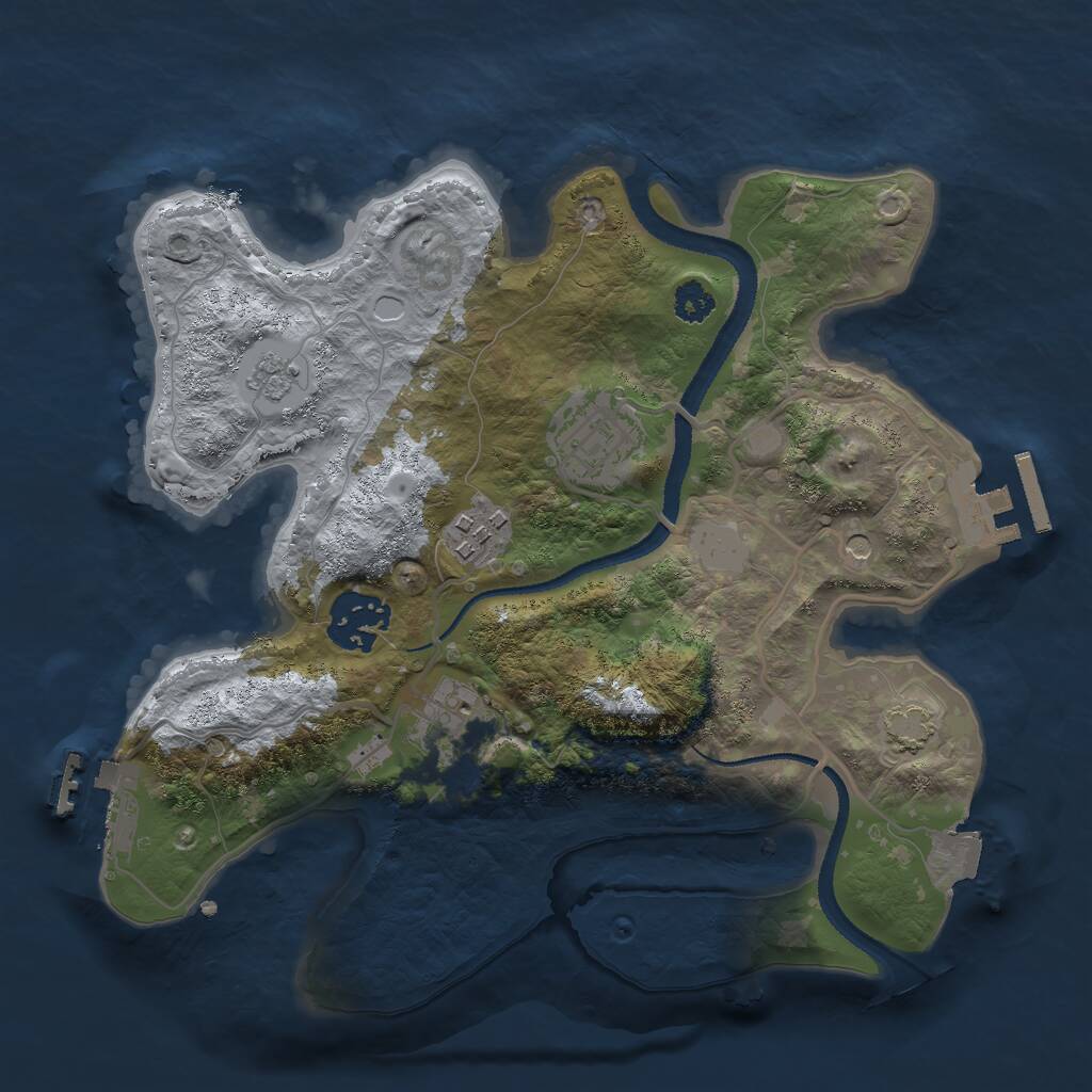Rust Map: Procedural Map, Size: 2700, Seed: 845139, 10 Monuments