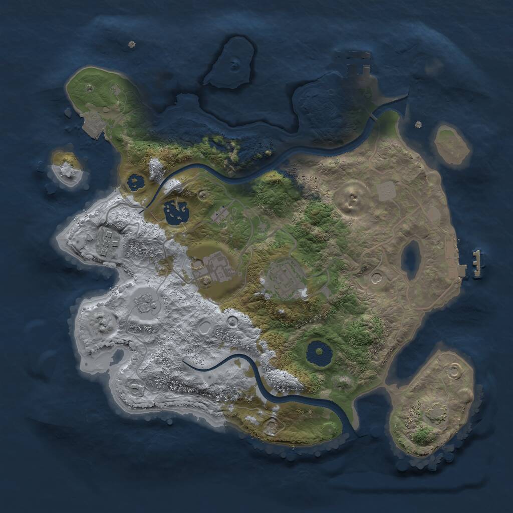 Rust Map: Procedural Map, Size: 3000, Seed: 1557476842, 10 Monuments