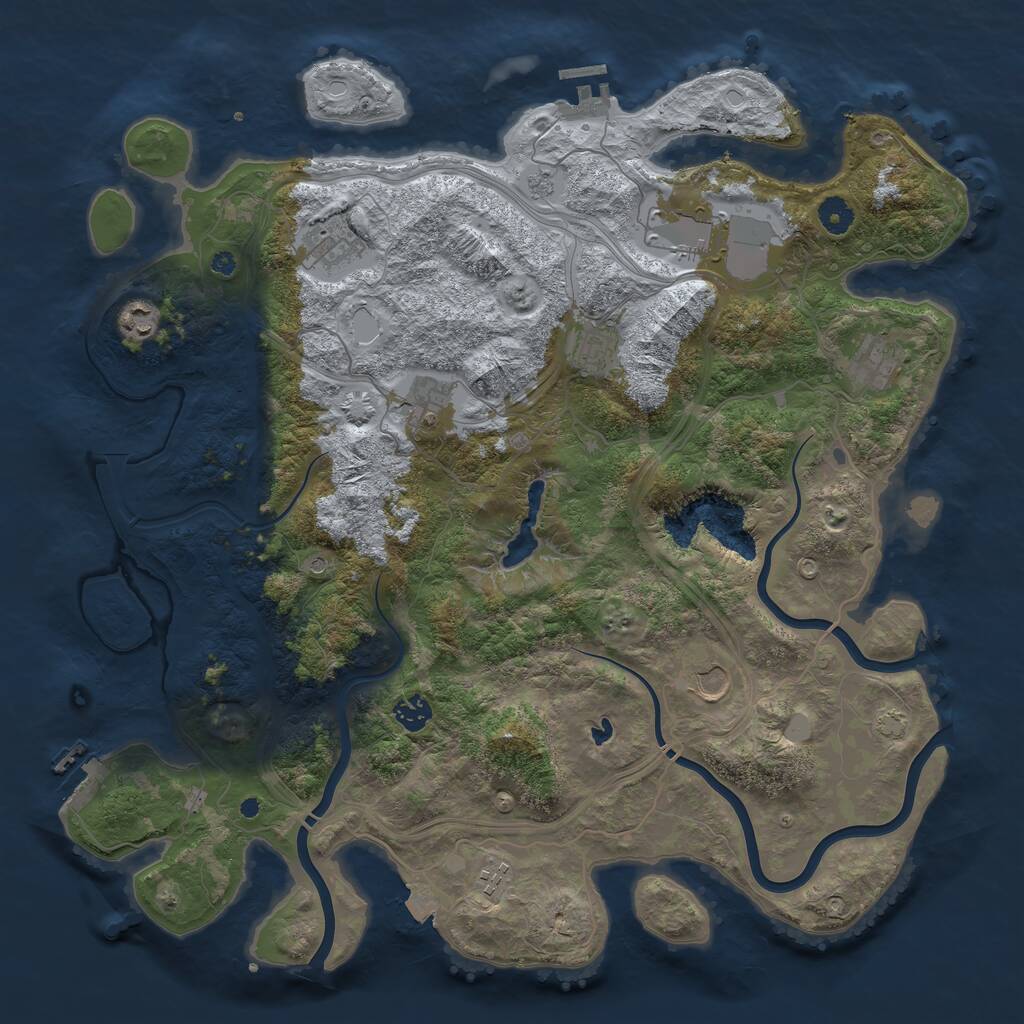 Rust Map: Procedural Map, Size: 4300, Seed: 977369473, 15 Monuments