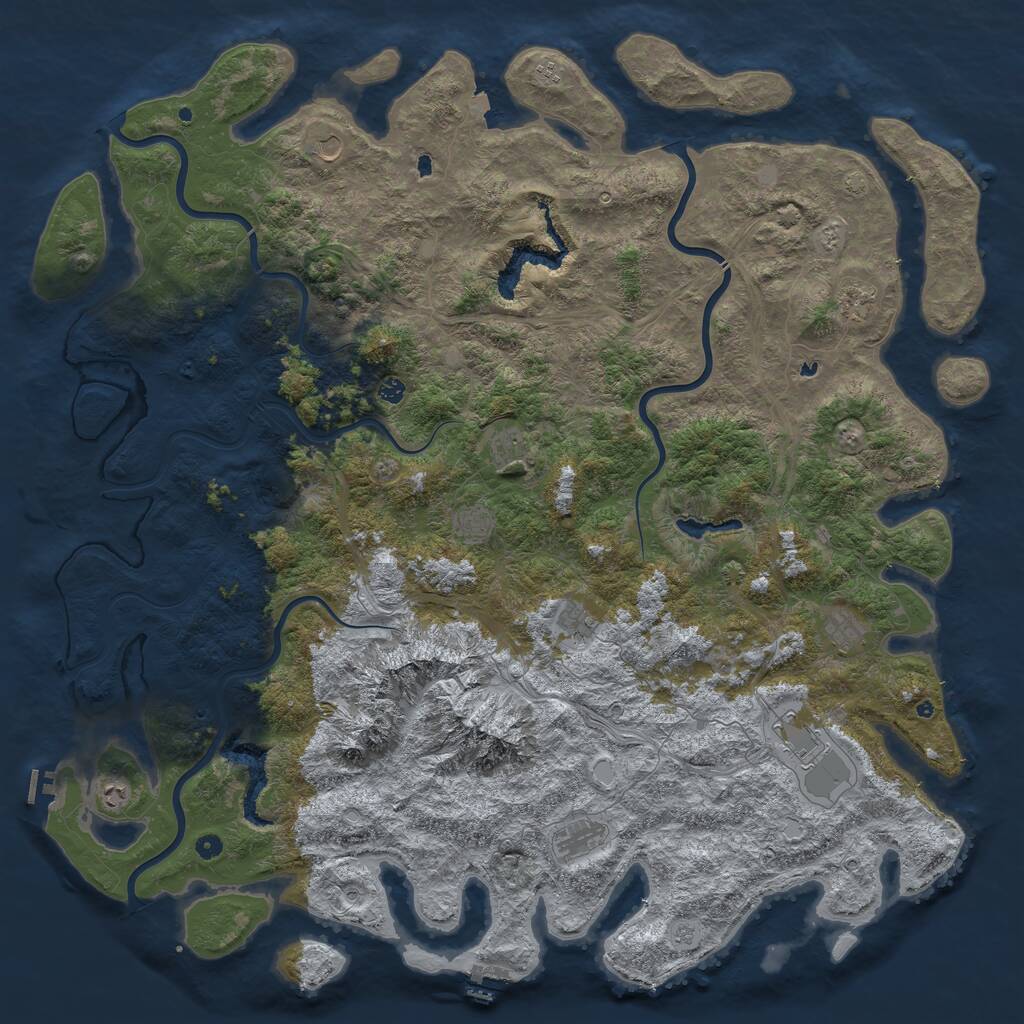 Rust Map: Procedural Map, Size: 6000, Seed: 85688908, 17 Monuments